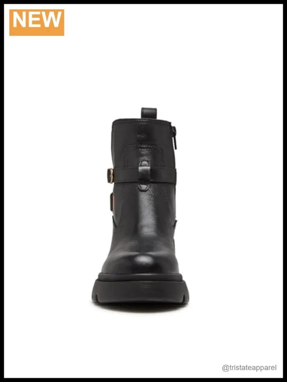 Suede Ankle Bootie Block Heel Buckle Detail Pull-On